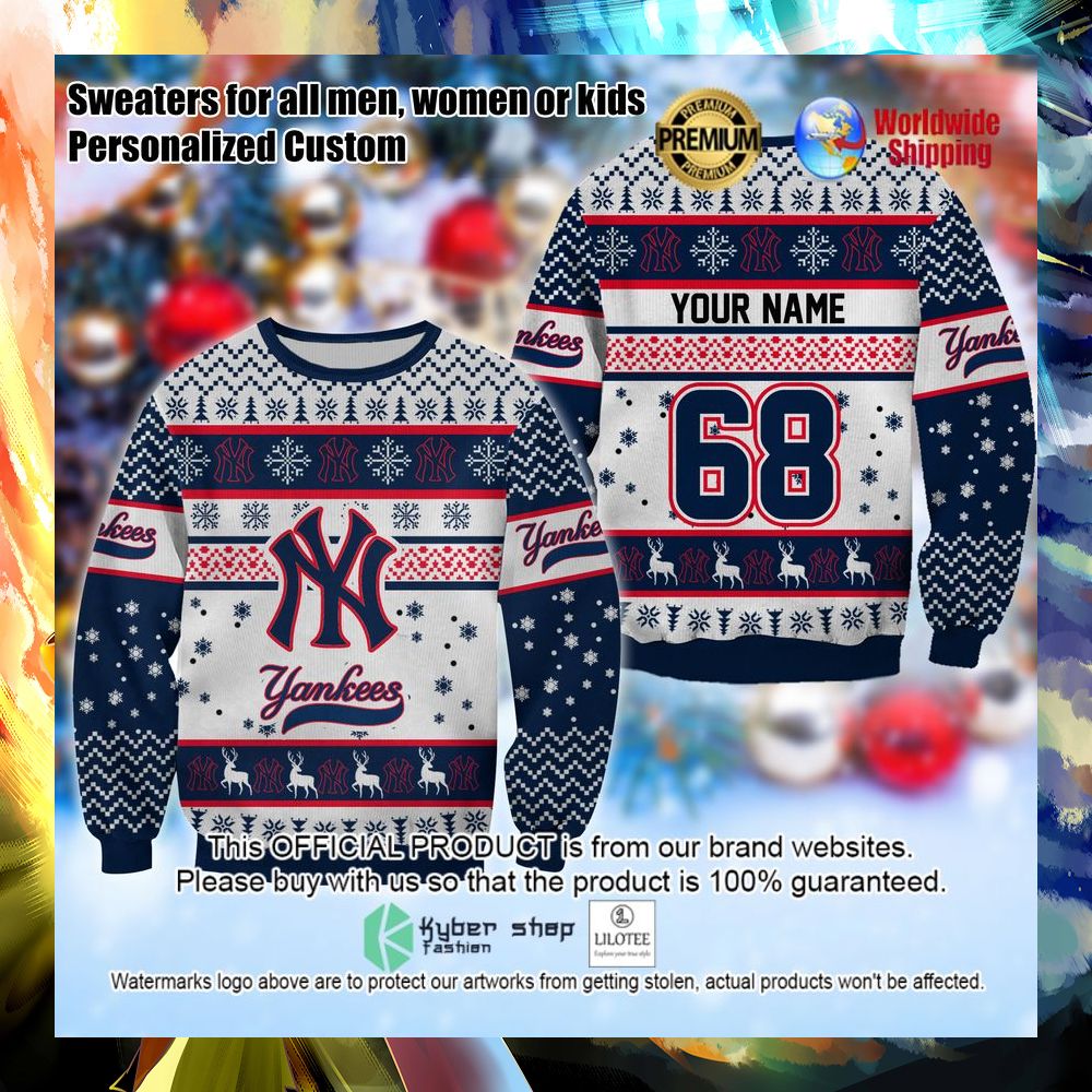 mlb new york yankees personalized christmas sweater 1 56