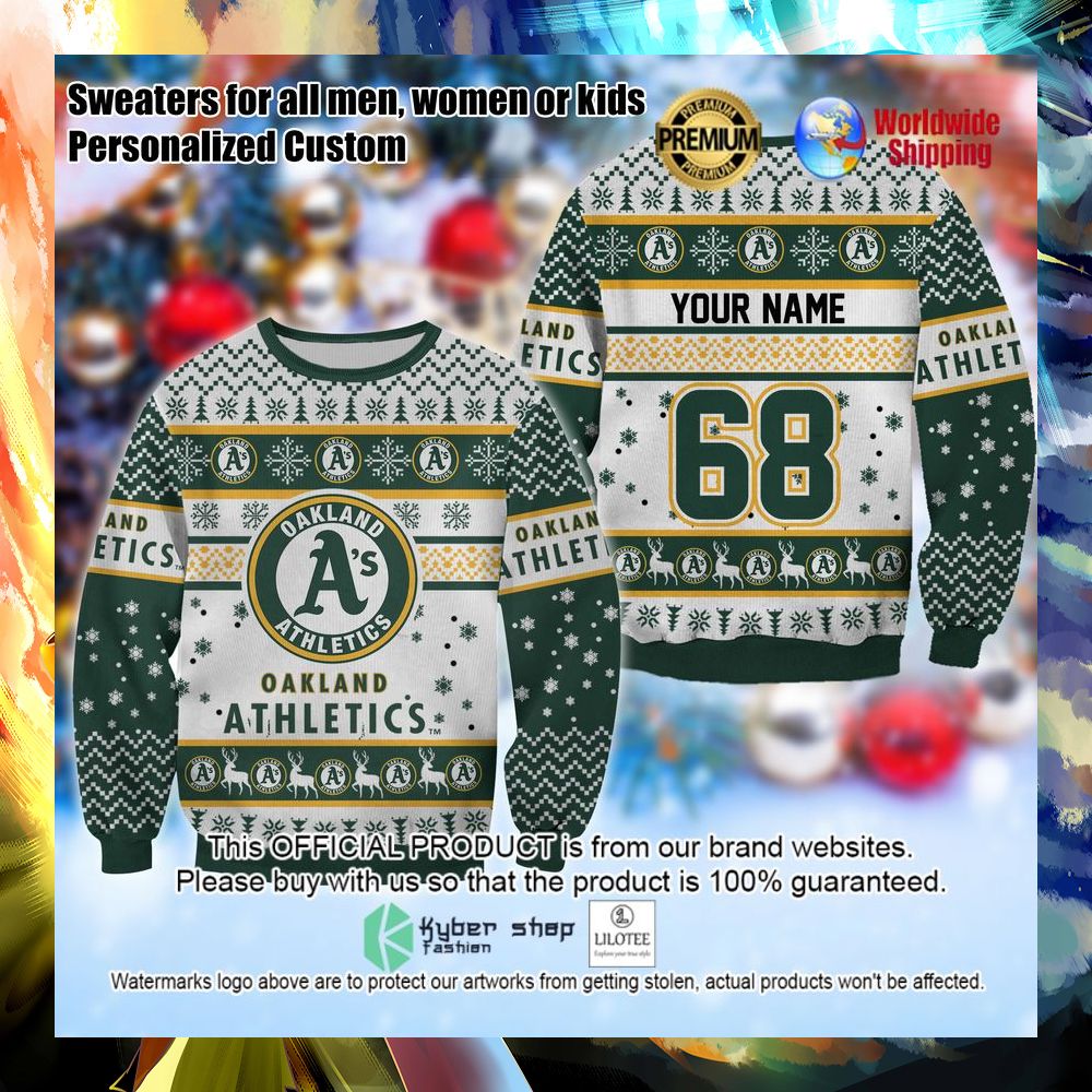mlb oakland athletics personalized christmas sweater 1 462