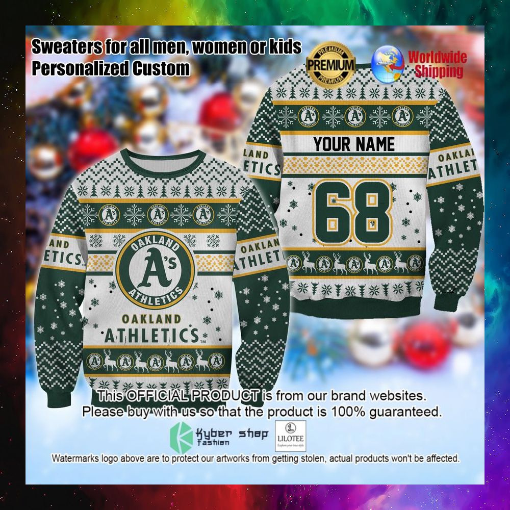 mlb oakland athletics personalized christmas sweater 1 849