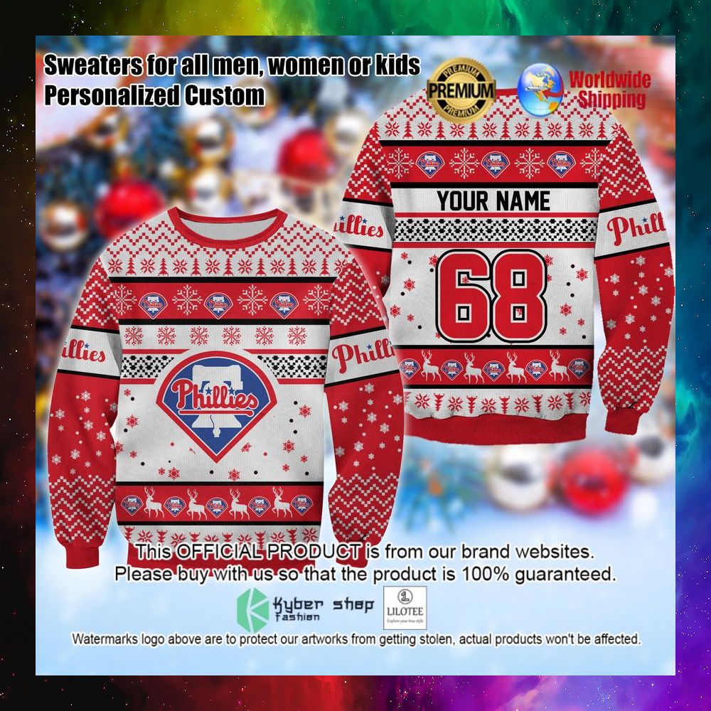 mlb philadelphia phillies personalized christmas sweater 1 804