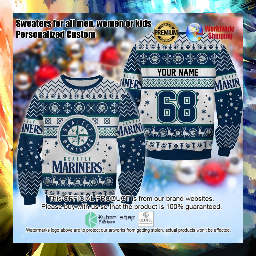 mlb seattle mariners personalized christmas sweater 1 173