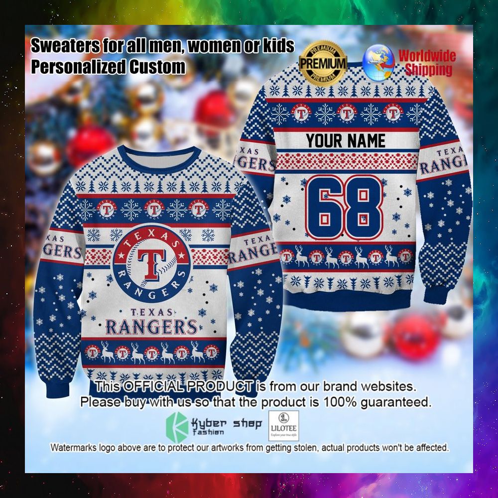 mlb texas rangers personalized christmas sweater 1 881