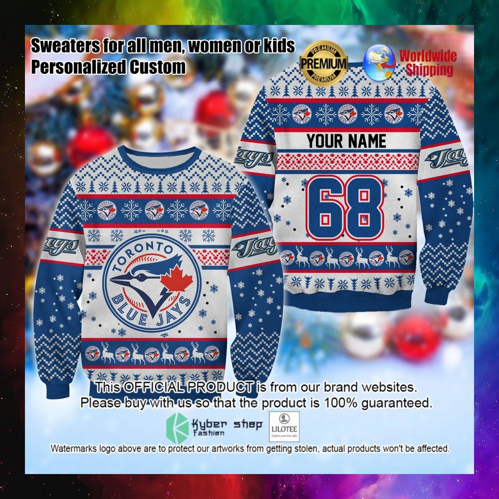 mlb toronto blue jays personalized christmas sweater 1 396