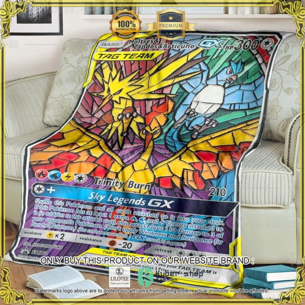 Moltres and Zapdos and Articuno-GX Custom Pokemon Soft Blanket - LIMITED EDITION 9
