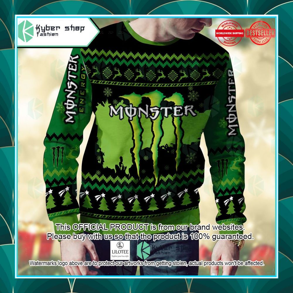 monster energy logo green sweater 2 276