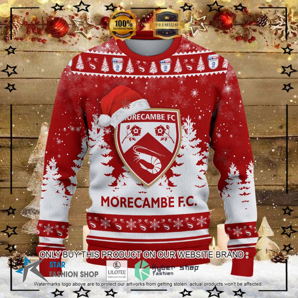 morecambe f c red white christmas sweater 1 25321