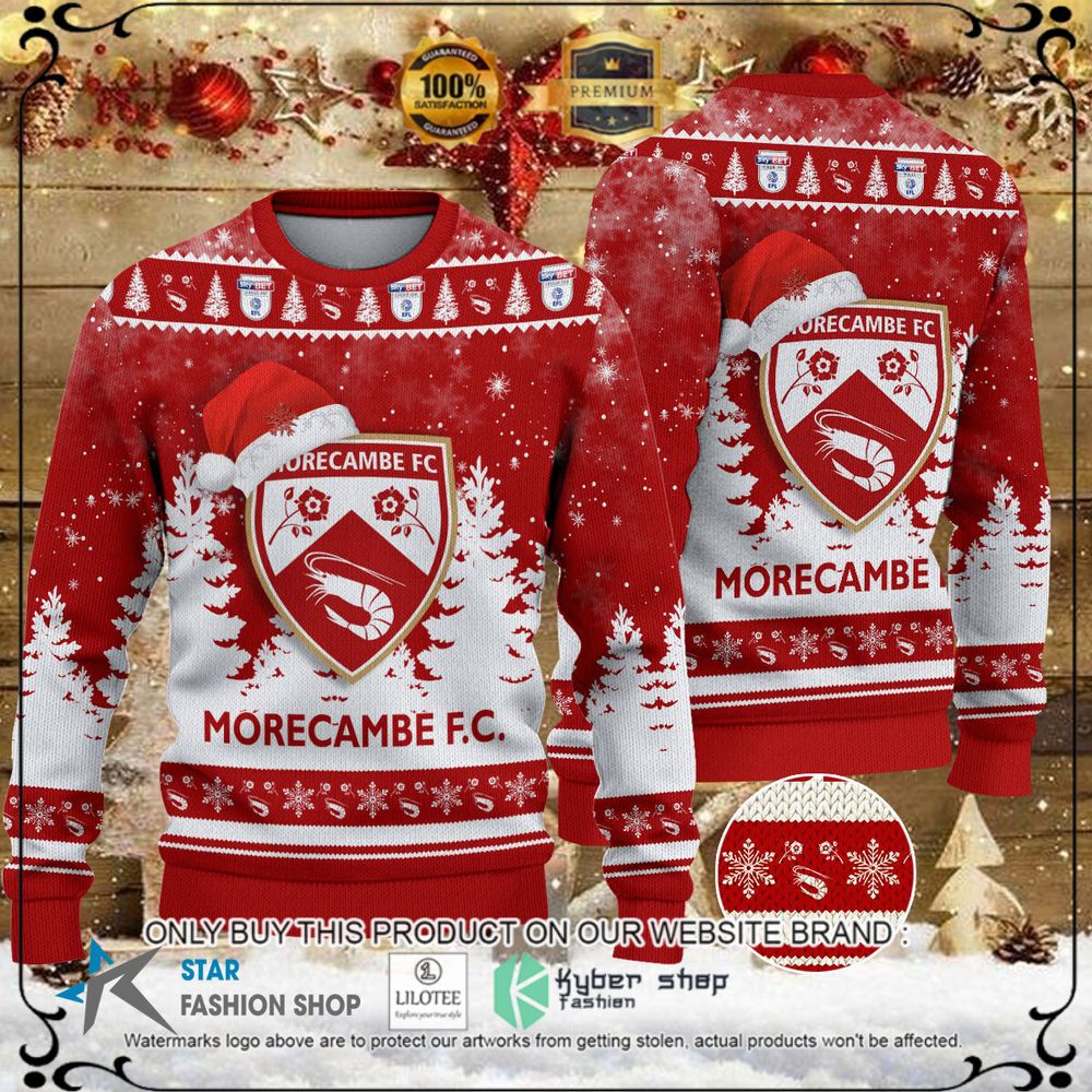 morecambe f c red white christmas sweater 1 93174