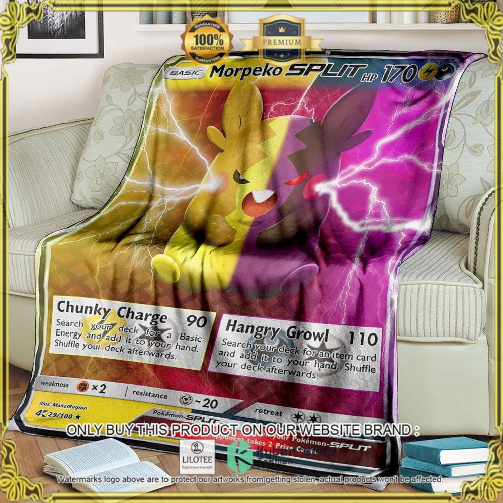 Morpeko Split Custom Pokemon Soft Blanket - LIMITED EDITION 6