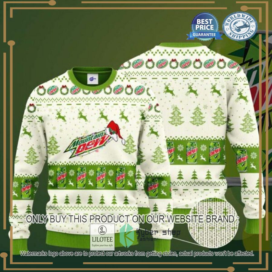 Mountain Dew Santa Hat Ugly Christmas Sweater - LIMITED EDITION 3