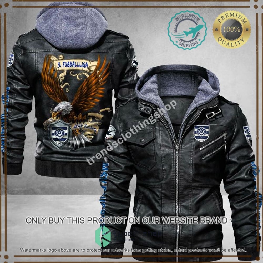 msv duisburg fussball liga eagle leather jacket 1 1318