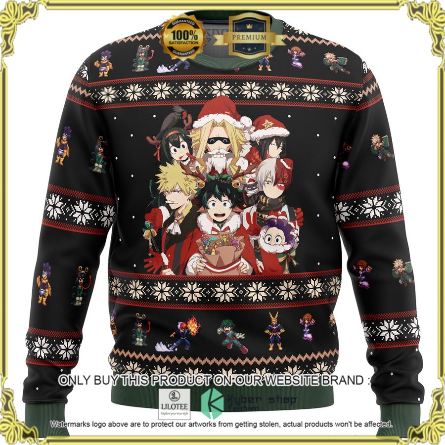 my hero academia boku no holiday anime christmas sweater 1 64666