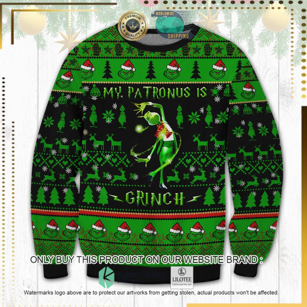 my patronus is grinch green black ugly sweater 1 72083