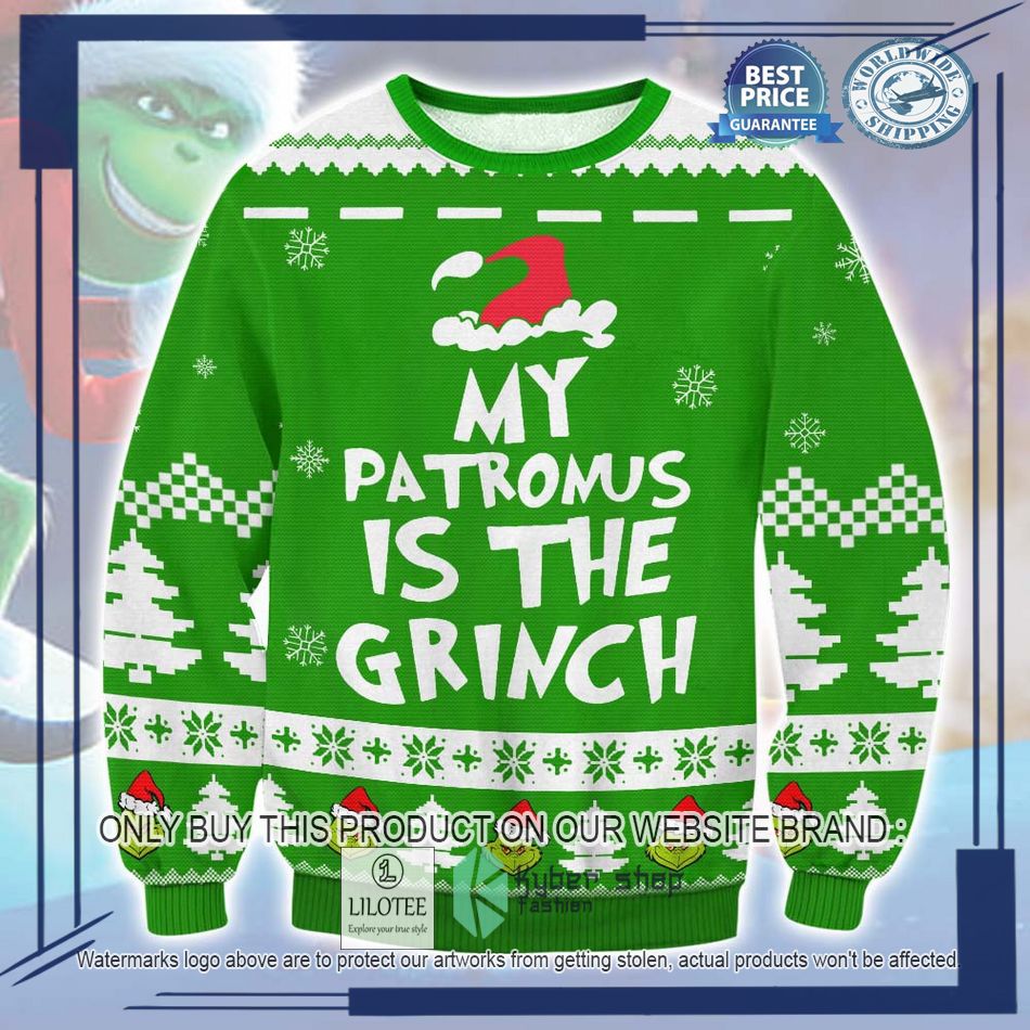 my patronus is the grinch ugly christmas sweater 1 51444