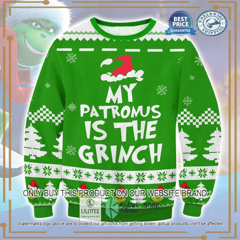 my patronus is the grinch ugly christmas sweater 1 80275