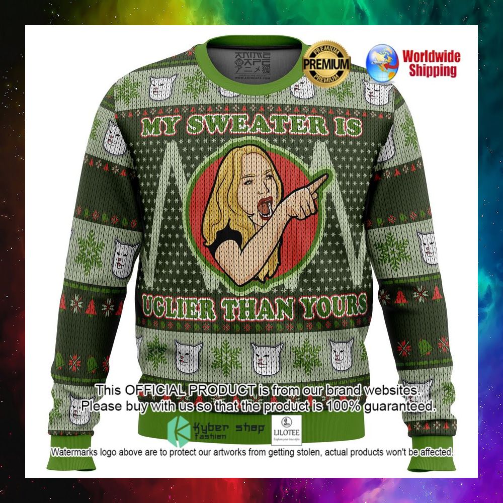 my sweater is uglier than yours meme cat christmas sweater 1 690