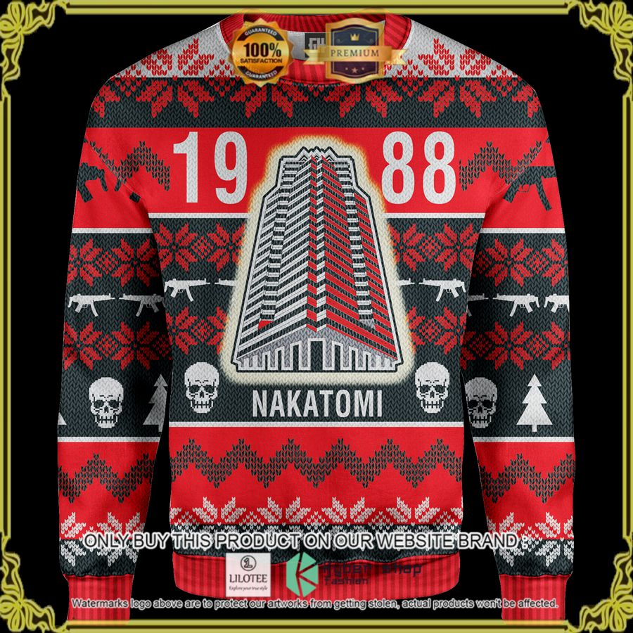 nakatomi 1988 skull christmas sweater 1 48382