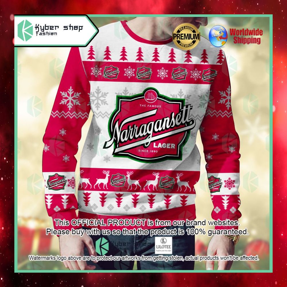 narragansett lager ugly sweater 1 624