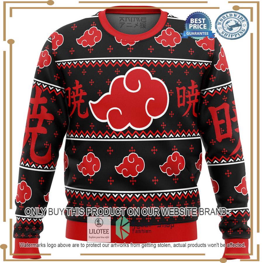 naruto akatsuki sign christmas sweater 1 50316