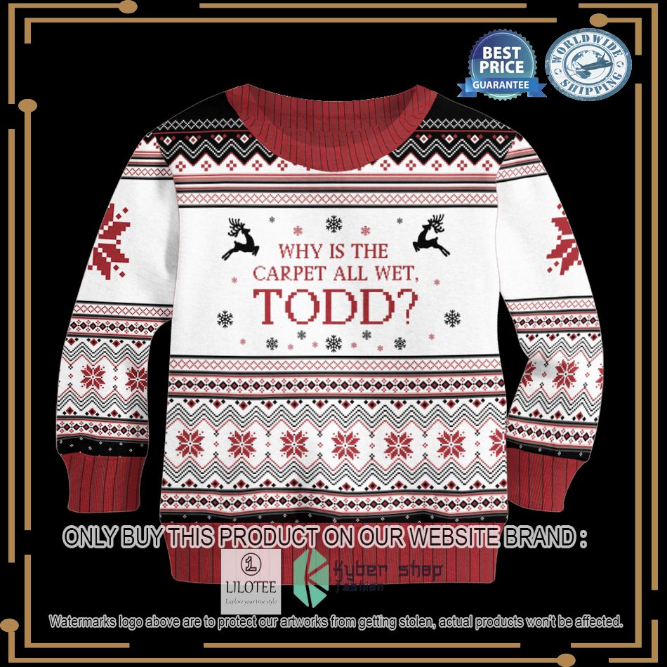 national lampoon why is the carpet all wet todd christmas sweater 2 51794