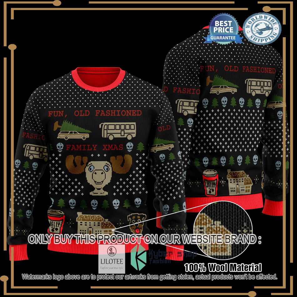national lampoons christmas vacation old fashion christmas sweater 1 17387