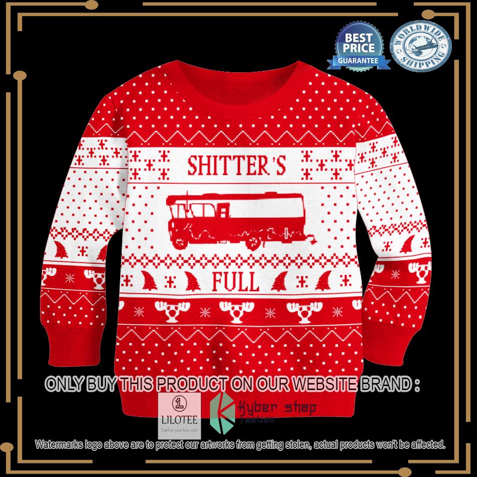 national lampoons christmas vacation shitters full christmas sweater 2 82390