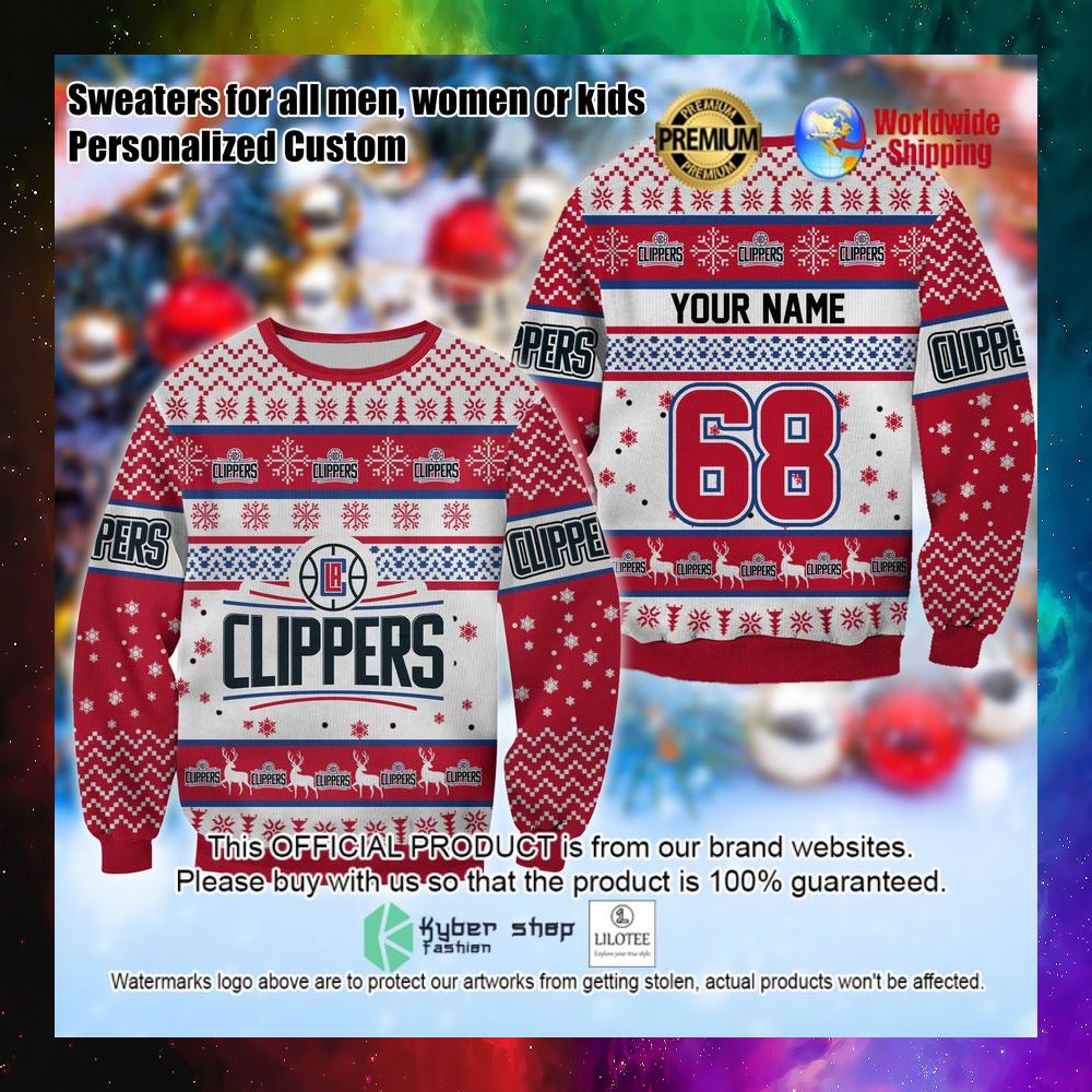 nba los angeles clippers personalized christmas sweater 1 151