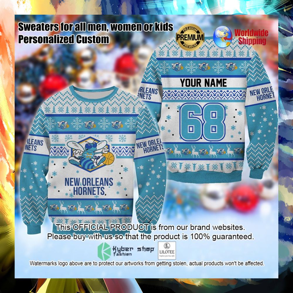 nba new orleans hornets personalized christmas sweater 1 568