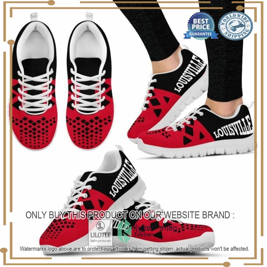 NCAA Louisville Cardinals red black Sneaker Shoes - LIMITED EDITION 2