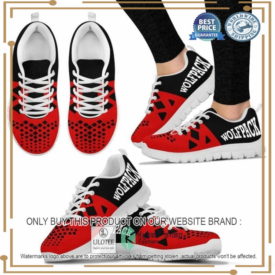 NCAA NC State Wolfpack red black Sneaker Shoes - LIMITED EDITION 5