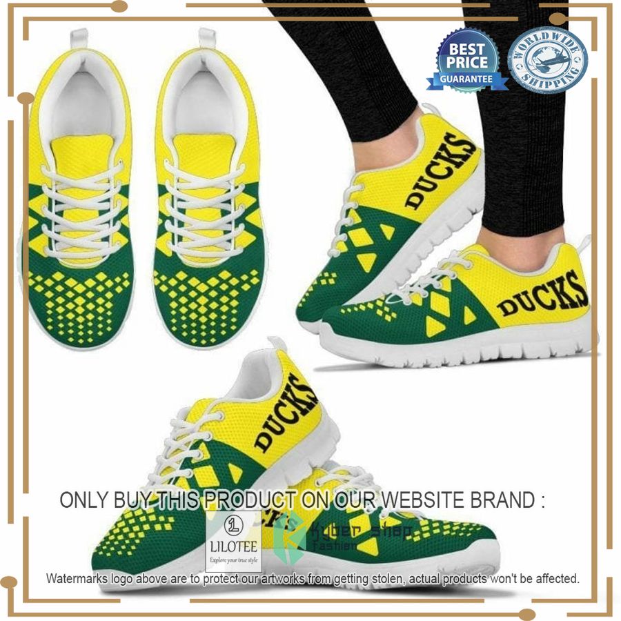 NCAA Oregon Ducks yellow green Sneaker Shoes - LIMITED EDITION 8