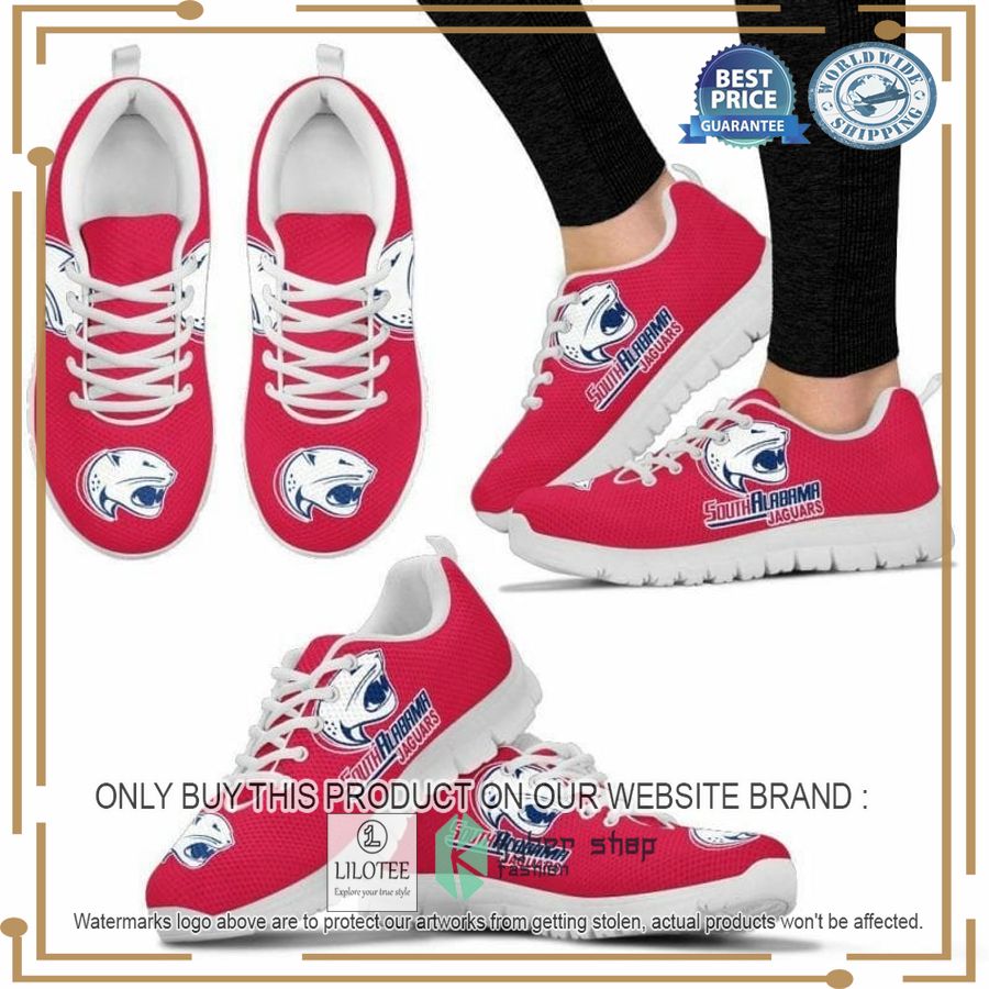 NCAA South Alabama Jaguars pink Sneaker Shoes - LIMITED EDITION 9