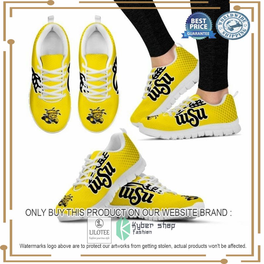 NCAA Wichita State Shockers Yellow Sneaker Shoes - LIMITED EDITION 5