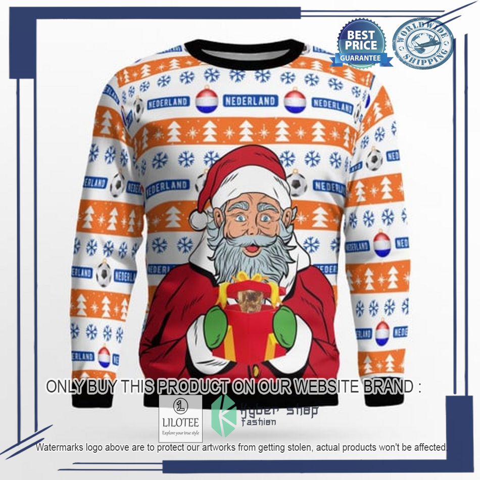 netherlands football santa claus gift ugly christmas sweater 2 50855