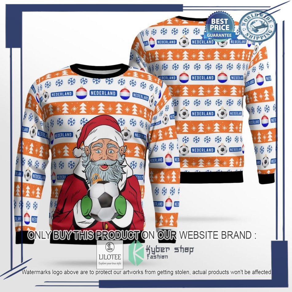 netherlands football santa claus ugly christmas sweater 1 87606