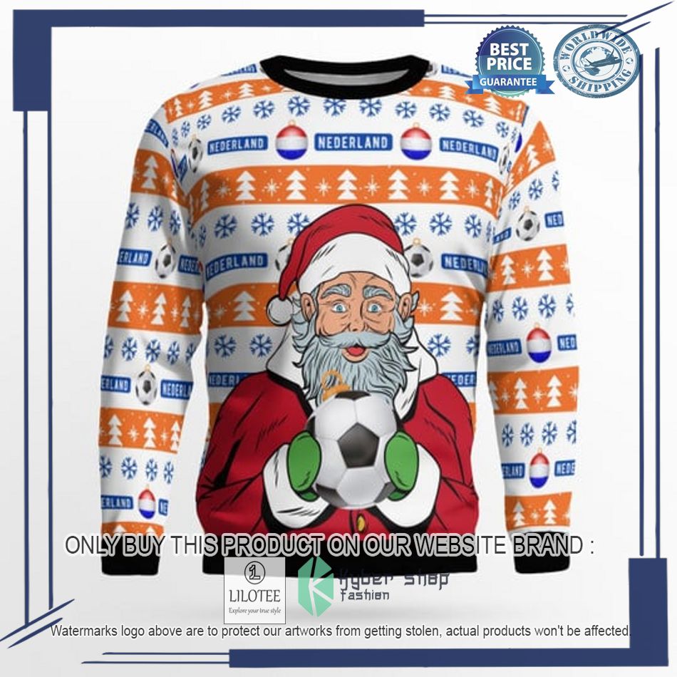 netherlands football santa claus ugly christmas sweater 2 10483