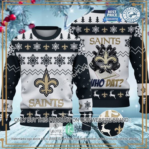new orleans saints who dat christmas sweater 1 53503