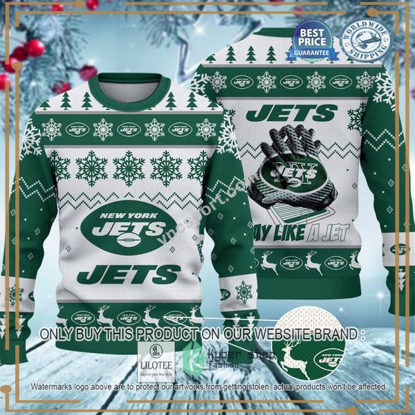 new york jets play like a jet christmas sweater 1 60807