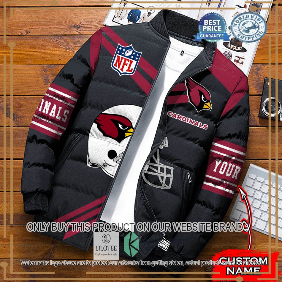 nfl arizona cardinals helmet custom name down jacket 1 57423