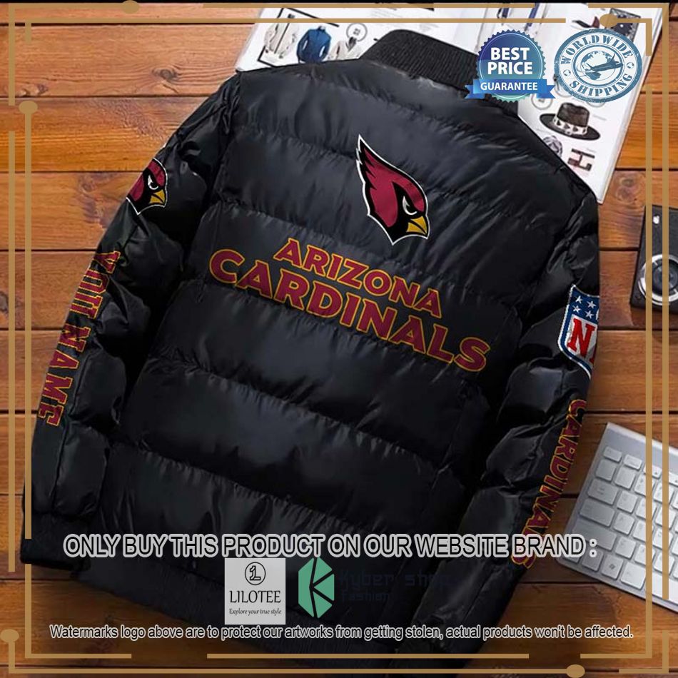 nfl arizona cardinals logo helmet custom name down jacket 2 96087