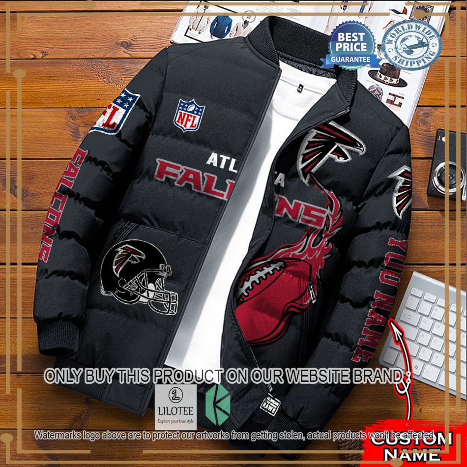 nfl atlanta falcons logo helmet custom name down jacket 1 14180