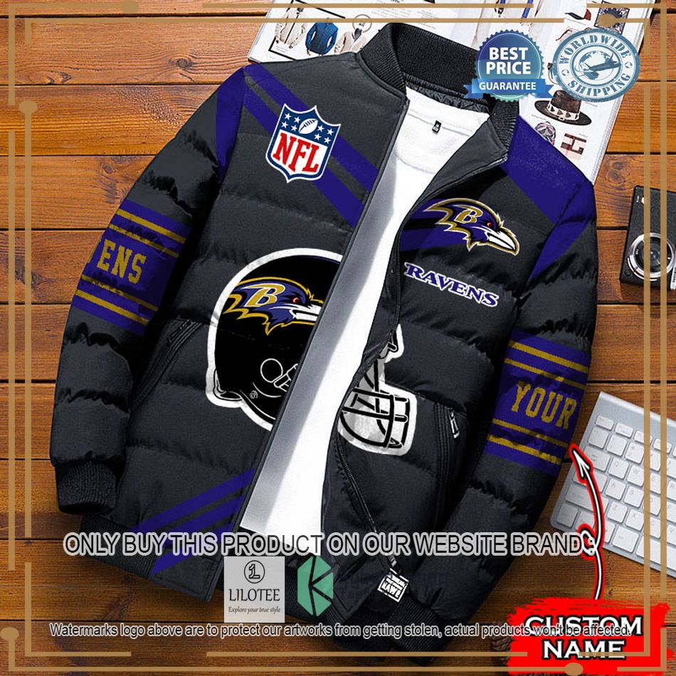 nfl baltimore ravens helmet custom name down jacket 1 83901