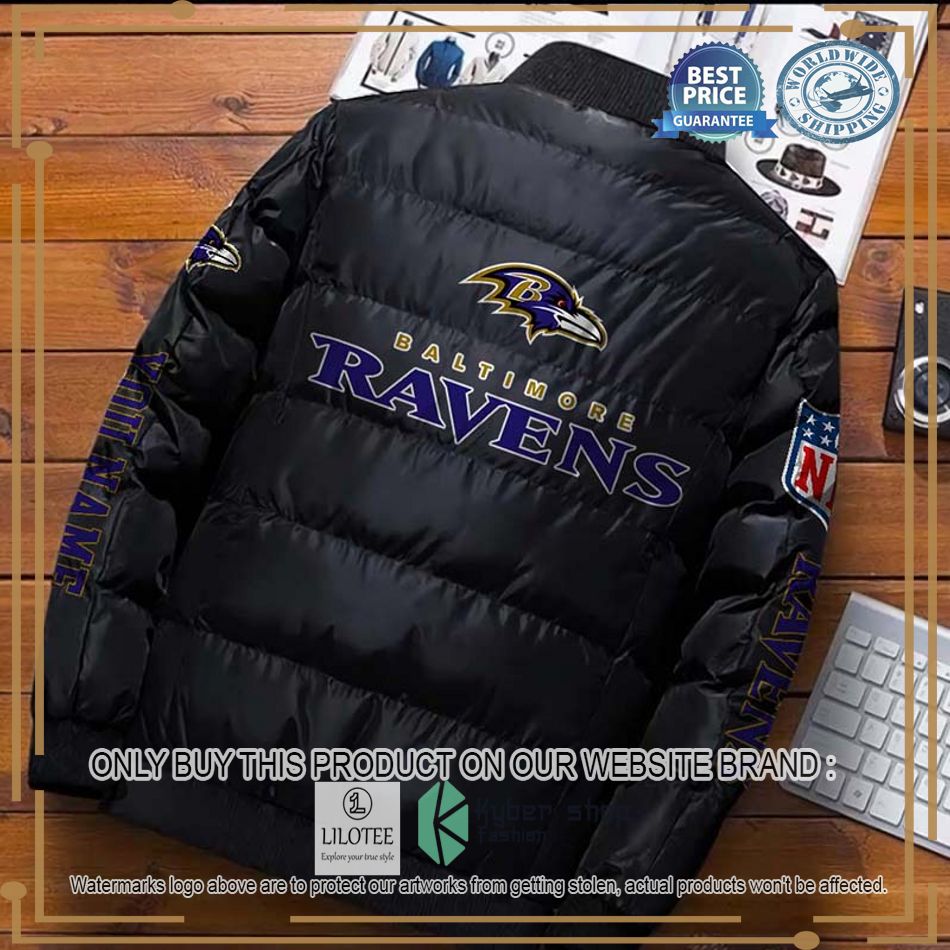 nfl baltimore ravens logo helmet custom name down jacket 2 60409