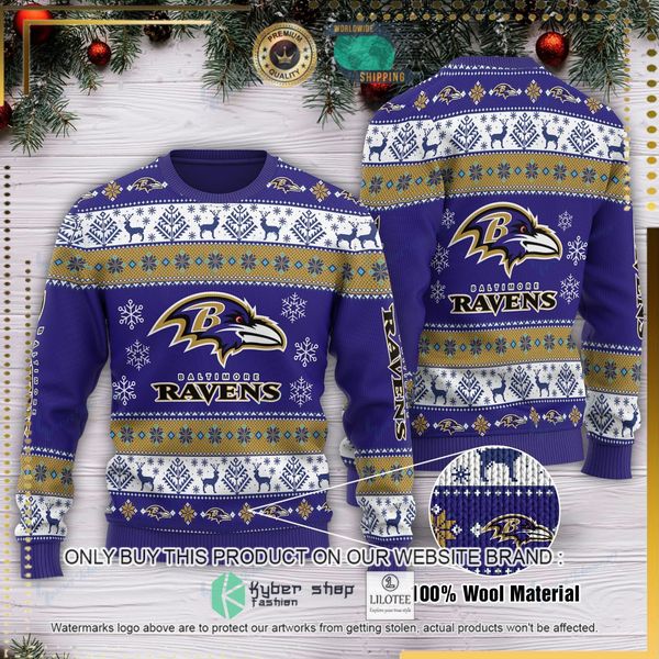 nfl baltimore ravens woolen knitted sweater 1 22637