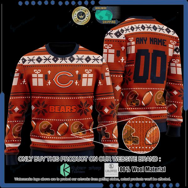 nfl chicago bears team personalized woolen knitted sweater 1 73590
