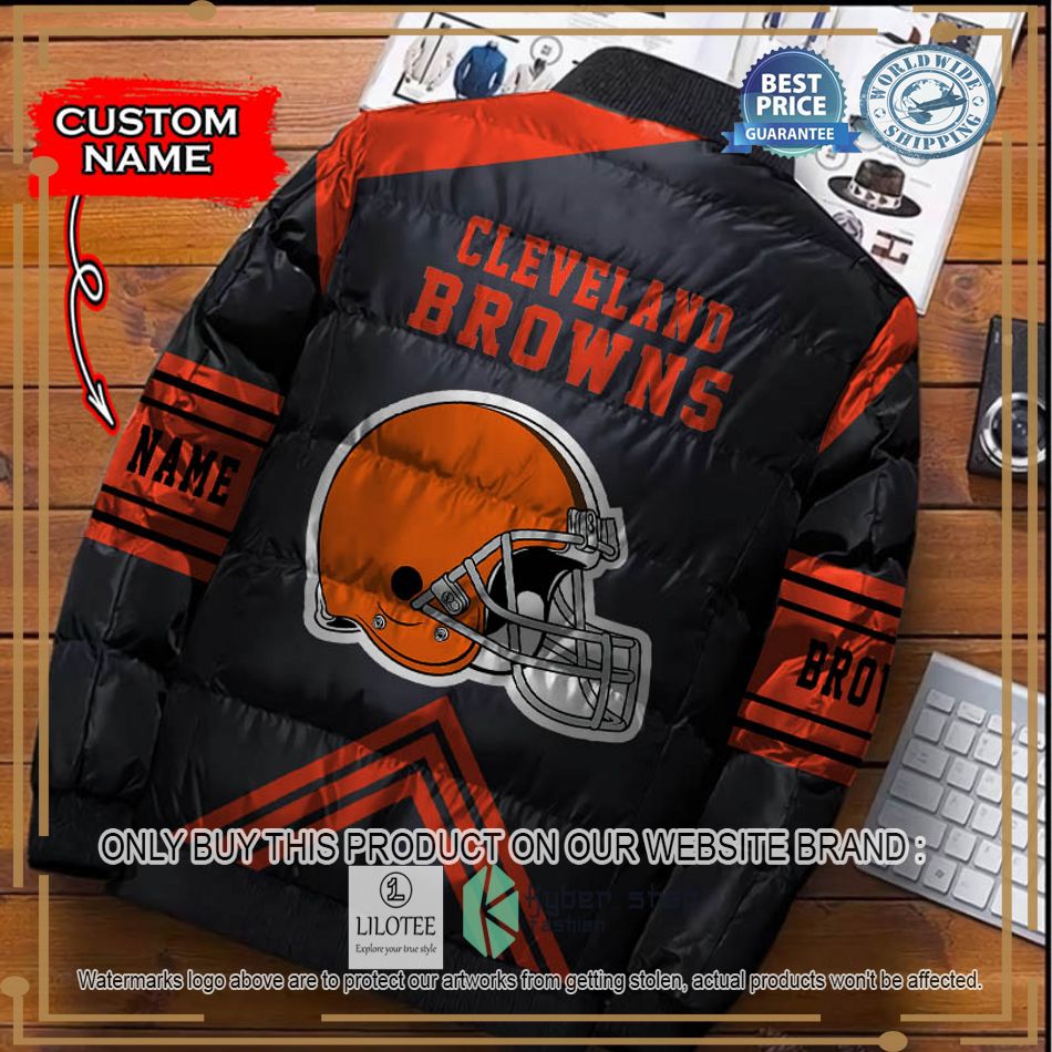 nfl cleveland browns helmet custom name down jacket 2 25163