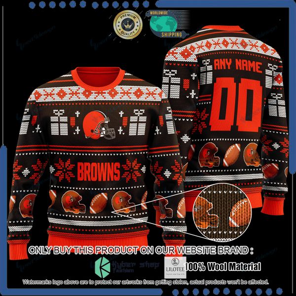 nfl cleveland browns team personalized woolen knitted sweater 1 23900
