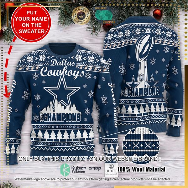 nfl dallas cowboys custom name woolen knitted sweater 1 56387