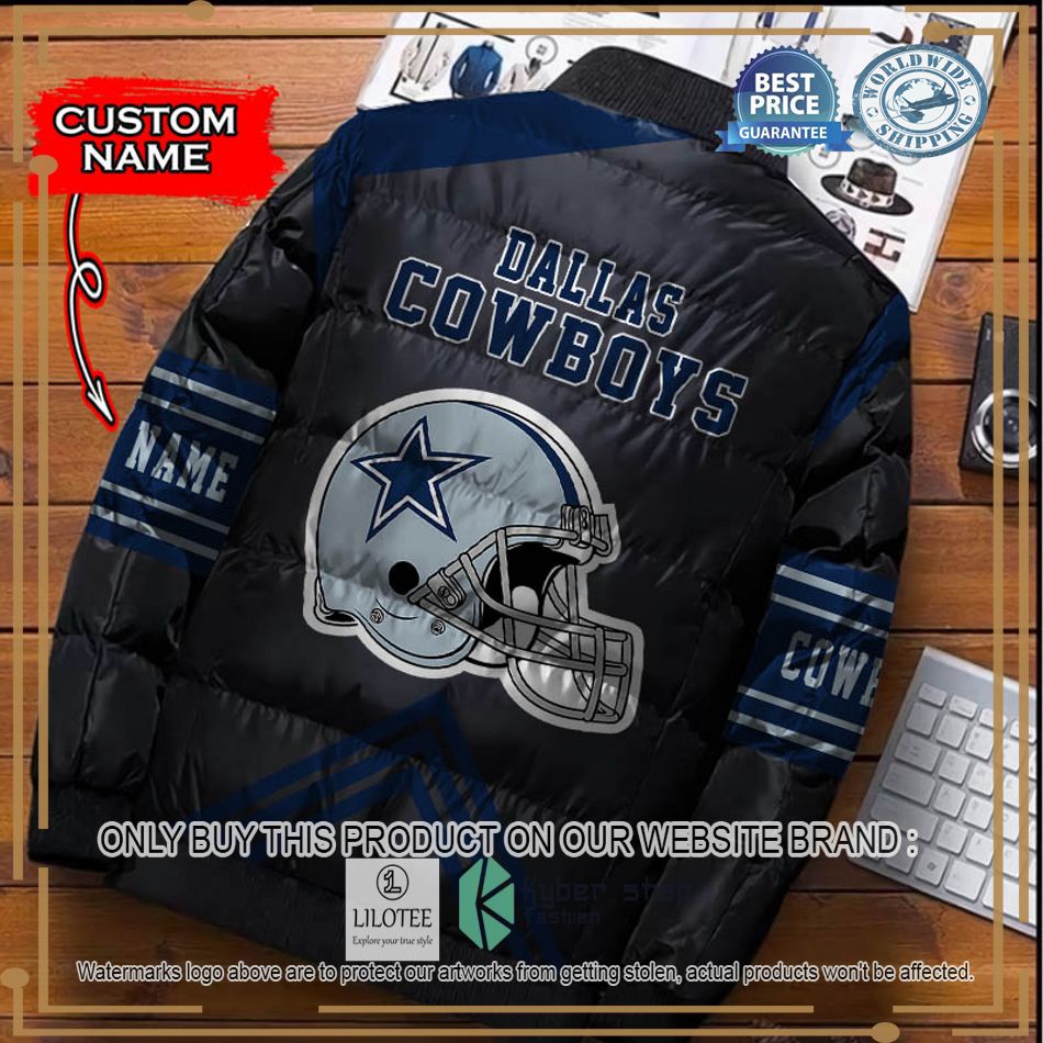 nfl dallas cowboys helmet custom name down jacket 2 59638