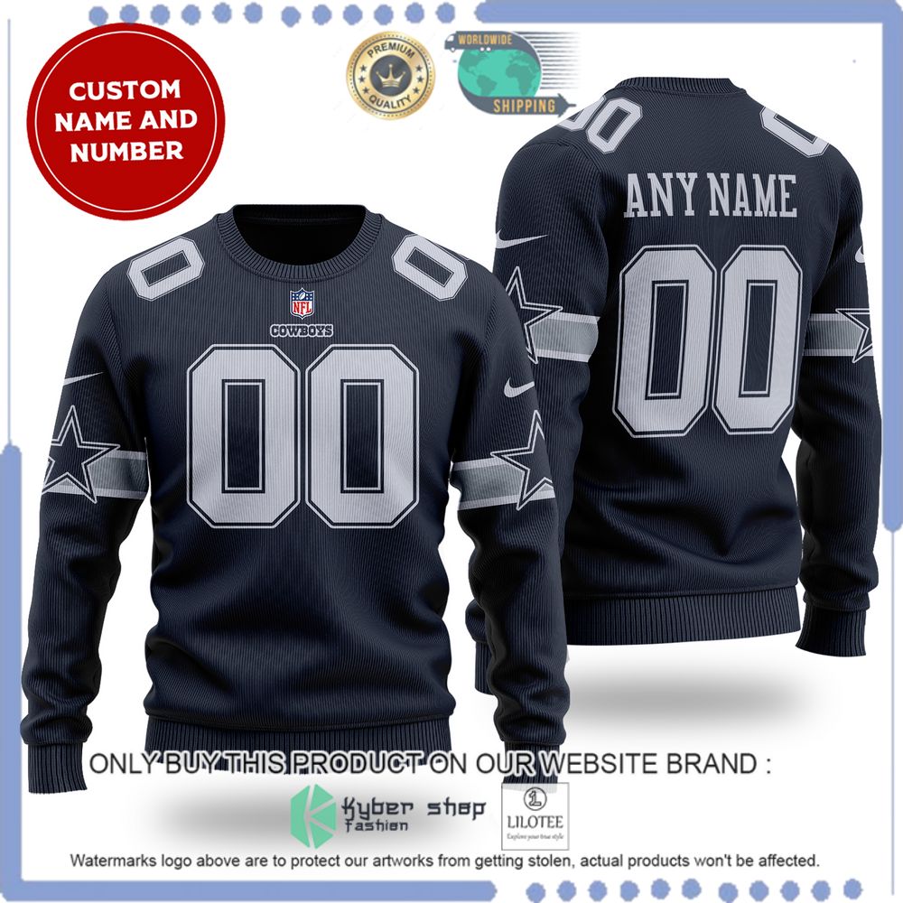 nfl dallas cowboys personalized wool sweater 1 12233