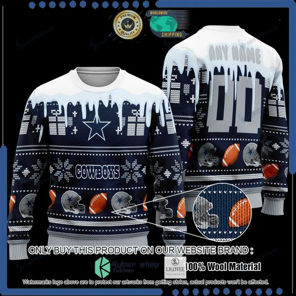 nfl dallas cowboys personalized woolen knitted sweater 1 23468
